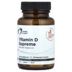Vitamin D Supreme, витамины D3, K1 и K2, 60 вегетарианских капсул — Designs For Health