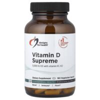 Vitamin D Supreme с витаминами K1 и K2, 180 вегетарианских капсул — Designs For Health