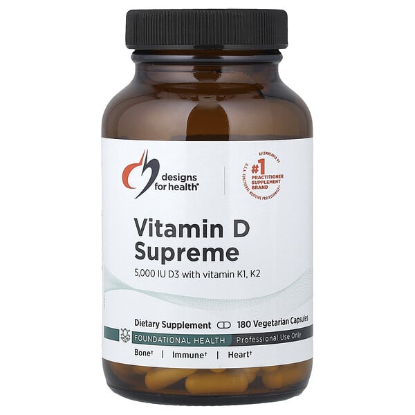 dfh00299_v_40.jpg Vitamin D Supreme с витаминами K1 и K2, 180 вегетарианских капсул — Designs For Health
