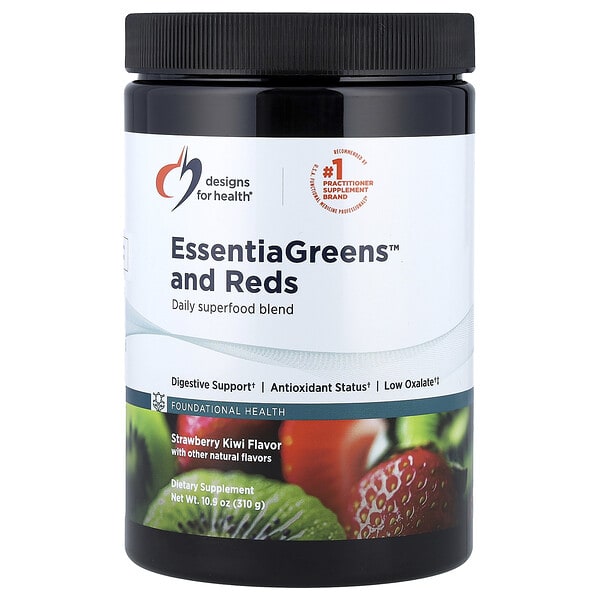 dfh00807_v_8.jpg EssentiaGreens™ и красные фрукты, со вкусом клубники и киви, 310 г (10,9 унции) — Designs For Health