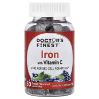 Железо с витамином C, виноград, 60 жевательных таблеток — Doctor's Finest