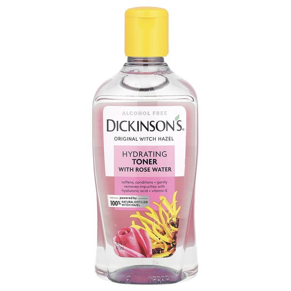 dic00026_v_9.jpg Original Witch Hazel, увлажняющий тоник с розовой водой, без спирта, 473 мл (16 жидк. унц.) — Dickinson Brands