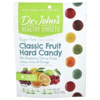 Classic Fruit Hard Candy, голубая малина, вишня, виноград, лимон, лайм и апельсин, 109 г (3,85 унции) — Dr. John's Healthy Sweets