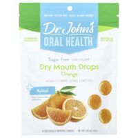 Oral Health™, капли от сухости для рта, с ксилитолом, апельсин, 24 конфеты в индивидуальной упаковке. 109 г (3,85 унции) — Dr. John's Healthy Sweets