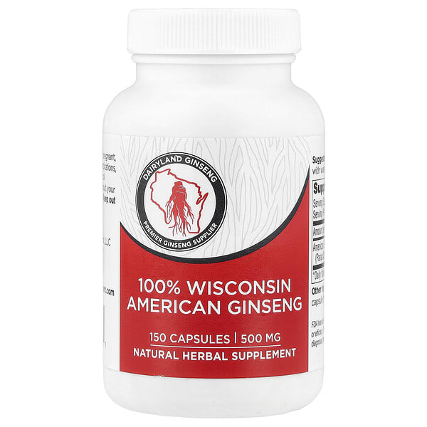 dlm92328_v_8.jpg 100% Wisconsin American Ginseng, 500 мг, 150 капсул — Dairyland Ginseng