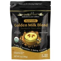 Ayurvedic Golden Milk Blend, латте с чаем с куркумой, без кофеина, 140 г (5 унций) — DelighTeas