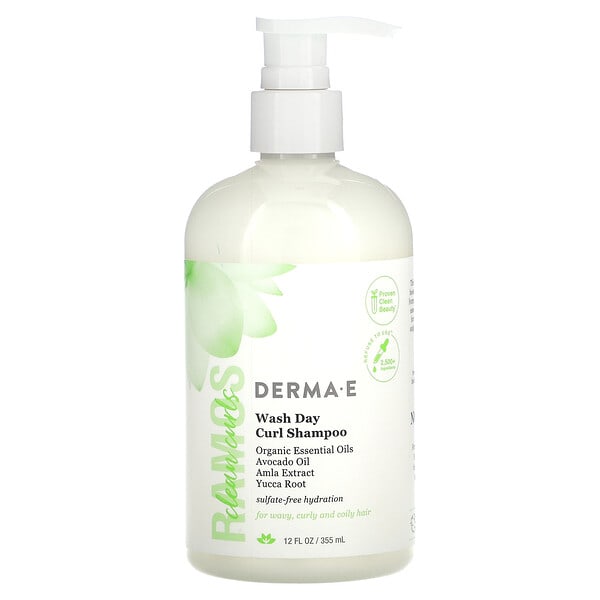 dme06350_v_9.jpg Ramos Clean Curls, шампунь для локонов, для волнистых, вьющихся и кудрявых волос, 355 мл (12 жидк. унций) — DERMA E