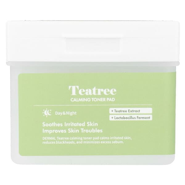 dml11820_v_10.jpg Dermal, Teatree Calming Toner Pad, 120 марлевых салфеток