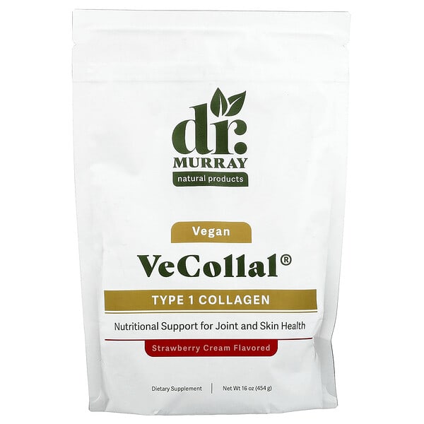 dmy35341_v_2.jpg VeCollal®, веганский коллаген типа 1, клубничный крем, 454 г (16 унций) — Dr. Murray's