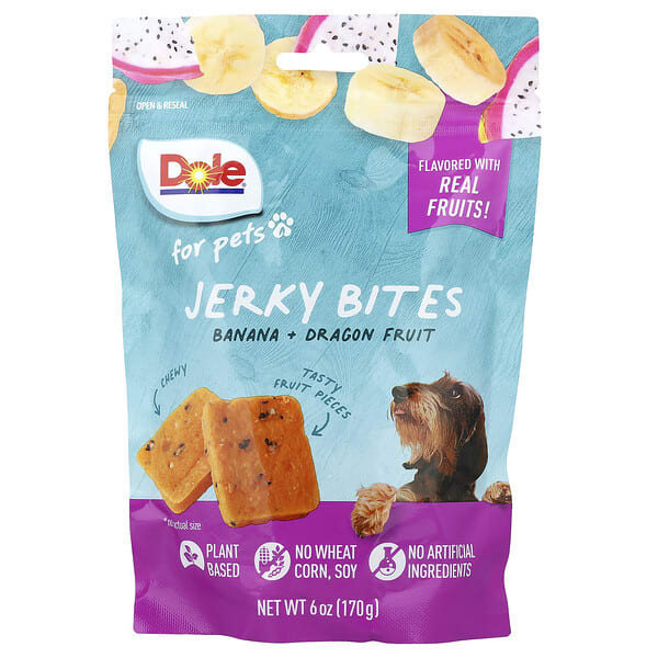 dop04645_v_2.jpg Jerky Bites, со вкусом банана и питайи, 170 г (6 унций) — Dole for Pets