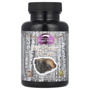 дикая сибирская чага Chaga™, 450 мг, 100 капсул — Dragon Herbs