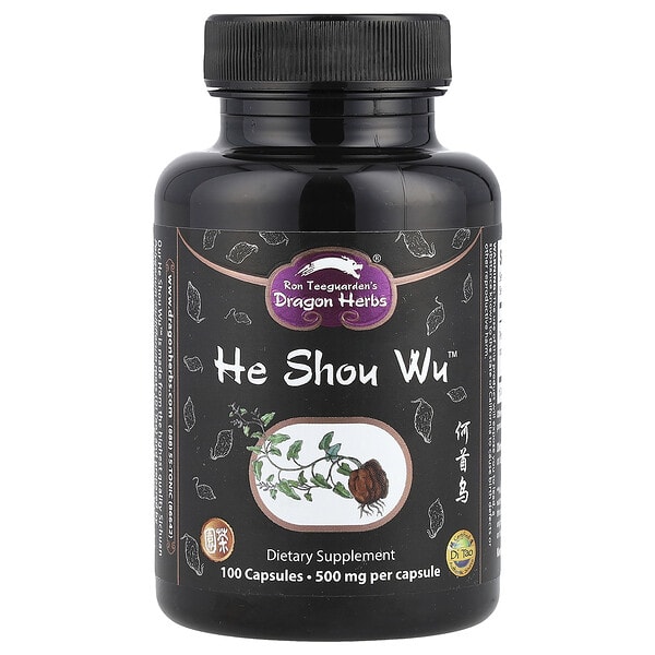dra00542_v_49.jpg He Shou Wu™, 500 мг, 100 капсул — Dragon Herbs