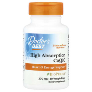 легкоусвояемый коэнзим Q10 с BioPerine®, 60 растительных капсул — Doctor's Best