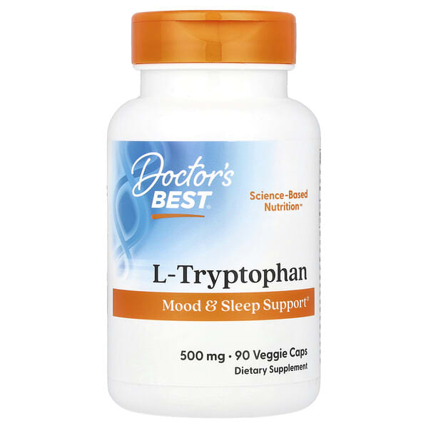 drb00126_v_133.jpg L-триптофан с TryptoPure, 500 мг, 90 растительных капсул — Doctor's Best