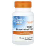 транс-ресвератрол 200 с Resvinol, 200 мг, 60 вегетарианских капсул — Doctor's Best