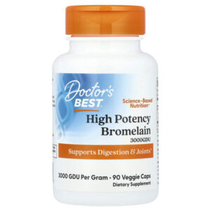 высокоэффективный бромелаин, 3000 GDU, 500 мг, 90 растительных капсул — Doctor's Best