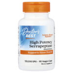 высокоэффективная серрапептаза, 90 растительных капсул — Doctor's Best