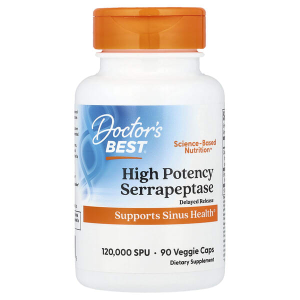 drb00231_v_94.jpg высокоэффективная серрапептаза, 90 растительных капсул — Doctor's Best