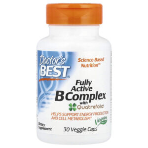 комплекс активных витаминов B с Quatrefolic, 30 вегетарианских капсул — Doctor's Best