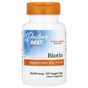 биотин, 10 000 мкг, 120 вегетарианских капсул — Doctor's Best