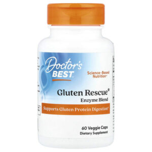 Gluten Rescue®, смесь ферментов для переваривания глютена, 60 растительных капсул — Doctor's Best