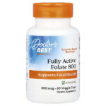 Fully Active Folate 800, фолат, 800 мкг, 60 растительных капсул — Doctor's Best