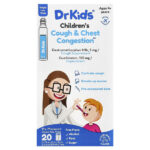 Children's Кашель и заложенность носа, от 4 лет, ягодная смесь, 20 одноразовых флаконов по 5 мл (0,17 жидк. унции) — DrKids