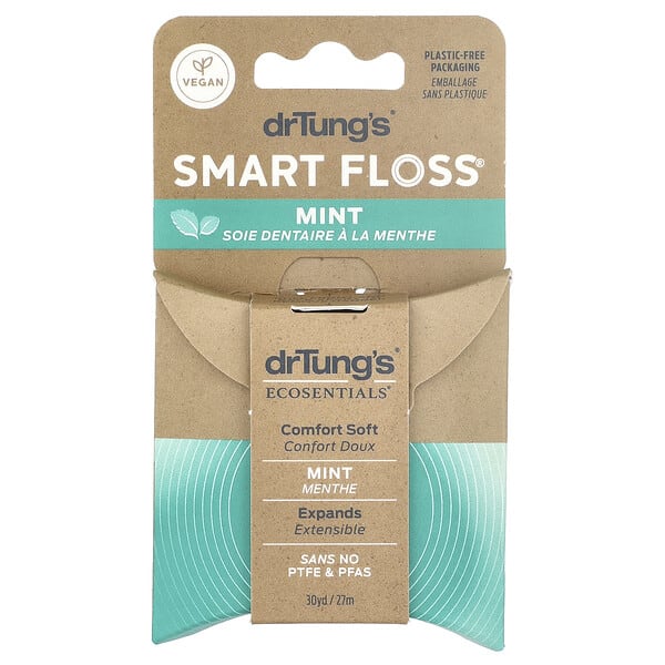 drt71511_v_4.jpg Ecosentials™, Smart Floss®, мятный вкус, 27 метров (30 ярдов) — Dr. Tung's