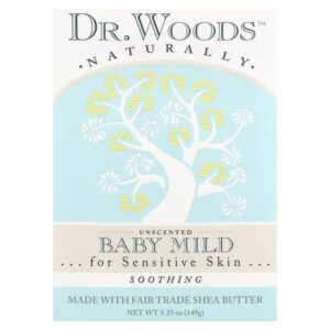 Мягкое детское мыло, успокаивающее, без запаха, 149 г (5,25 унции) — Dr. Woods