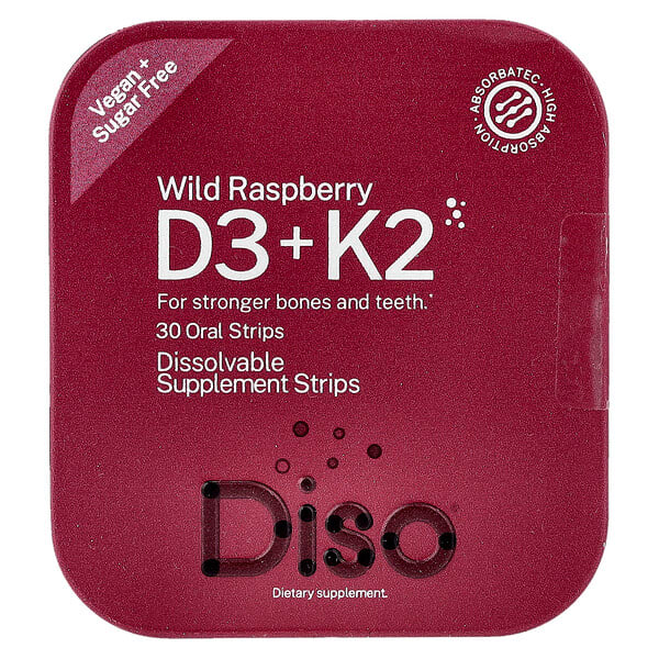 dso48003_v_9.jpg витамины D3 и K2, дикая малина, 30 полосок для полости рта — Diso