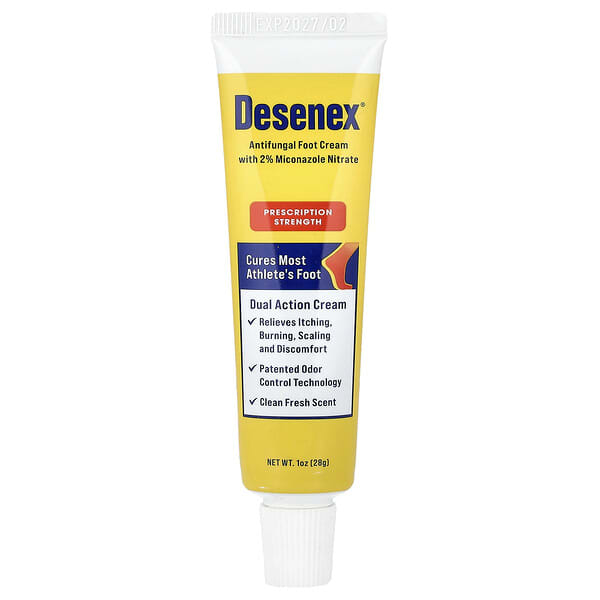 dsx25501_v_17.jpg Desenex, противогрибковый крем для ног с 2% нитратом миконазола, чистая свежесть, 28 г (1 унция)