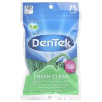 Fresh Clean, зубочистка с зубной нитью, средство для гигиены полости рта, 75 зубочисток — DenTek