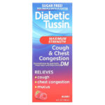 Diabetic Tussin, Cough & Chest Congestion, средство от кашля и заложенности носа, максимальная сила действия, ягодный вкус, 118 мл (4 жидк. унции)