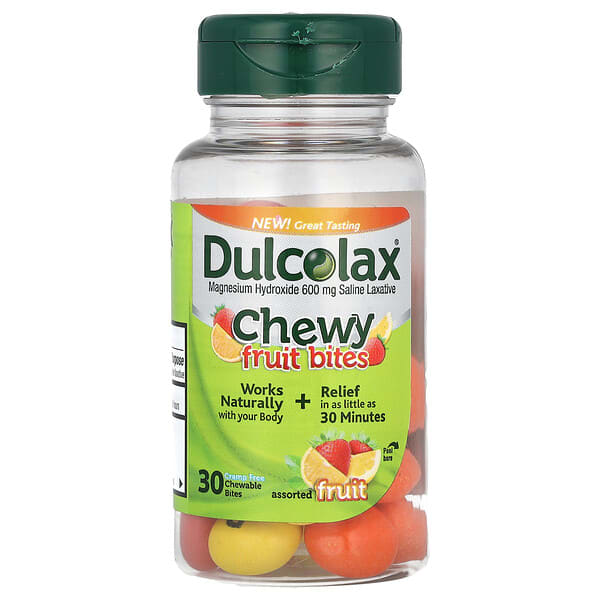 dux02560_v_13.jpg Chewy Fruit Bites, фруктовое ассорти, 30 жевательных таблеток — Dulcolax