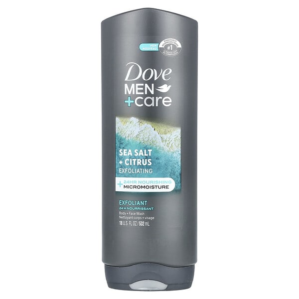 dve04883_v_8.jpg Men + Care, гель для душа и тела, морская соль и цитрус, 532 мл (18 жидк. унц.) — Dove