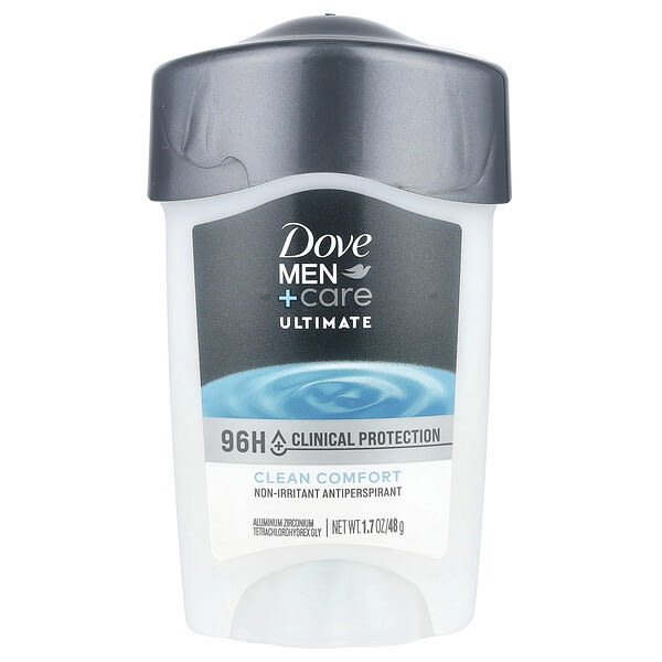 dve06675_v_46.jpg Men + Care Ultimate, дезодорант-антиперспирант, Clean Comfort, 48 г (1,7 унции) — Dove