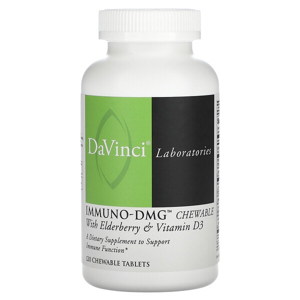 dvi01102_v_8.jpg Immuno-DMG, жевательные таблетки с бузиной и витамином D3, 120 жевательных таблеток — DaVinci Laboratories