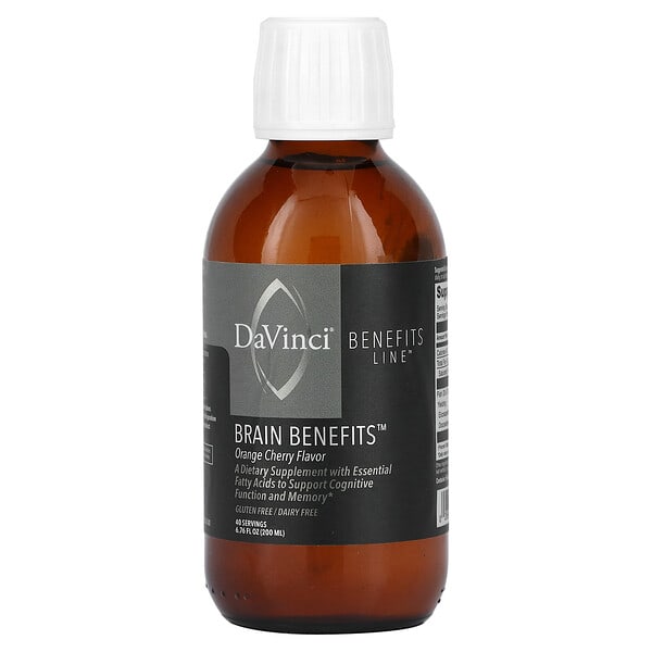 dvi01502_v_11.jpg Benefits Line, преимущества для мозга, со вкусом апельсина и вишни, 200 мл (6,76 жидк. унции) — DaVinci Laboratories