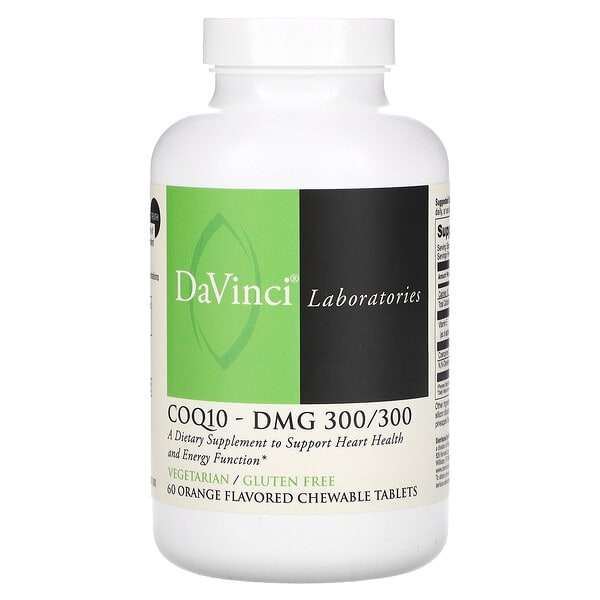 dvi24376_v_11.jpg CoQ10-DMG, апельсин, 60 жевательных таблеток — DaVinci Laboratories