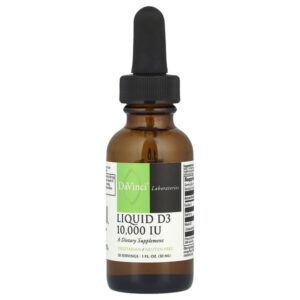 D3, жидкий витамин 10 000 МЕ, 30 мл (1 жидк. унция) — DaVinci Laboratories