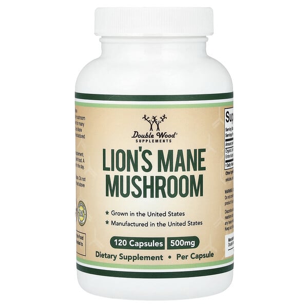 dws00724_v_10.jpg Lion's Mane Mushroom, 500 mg, 120 Capsules — Double Wood Supplements