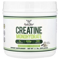 моногидрат креатина в порошке, без вкусовых добавок, 500 г (1,1 фунта) — Double Wood Supplements