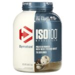 ISO100®, гидролизованный, 100% изолят сывороточного протеина, печенье и сливки, 2,3 кг (5 фунтов) — Dymatize