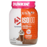 ISO100®, гидролизованный, 100% изолят сывороточного протеина Dunkin', мокко латте, 650 г (1,4 фунта) — Dymatize
