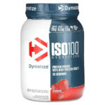 ISO100®, гидролизованный, 100% изолят сывороточного протеина, со вкусом клубники, 610 г (1,34 фунта) — Dymatize