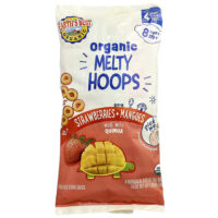 органический Melty Hoops, кукурузный снек, для детей от 8 месяцев, клубника и манго, 4 порционных упаковки по 9 г (0,32 унции) — Earth's Best