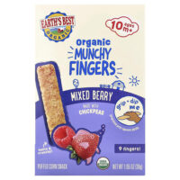 Organic Munchy Fingers, кукурузный снек, для детей от 10 месяцев, ягодное ассорти, 30 г (1,05 унции) — Earth's Best