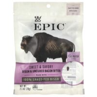 Bites, бизон и незасоленный бекон, сладкий и пикантный, 70 г (2,5 унции) — Epic Bar