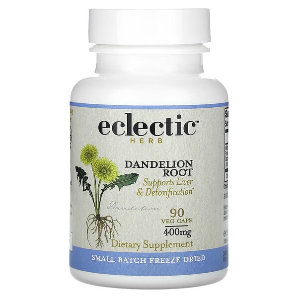 ecl30935_v_59.jpg Freeze Dried Fresh, корень одуванчика, 400 мг, 90 растительных капсул — Eclectic Herb