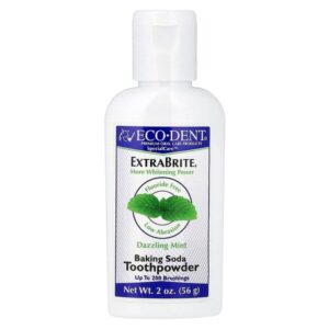 Eco-Dent, ExtraBrite®, зубной порошок из пищевой соды, без фторидов, ослепительная мята, 56 г (2 унции)